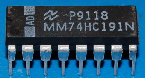 74191 - 74HC191N 4-Bit Synchronous Up/Down Binary Counter, DIP-16