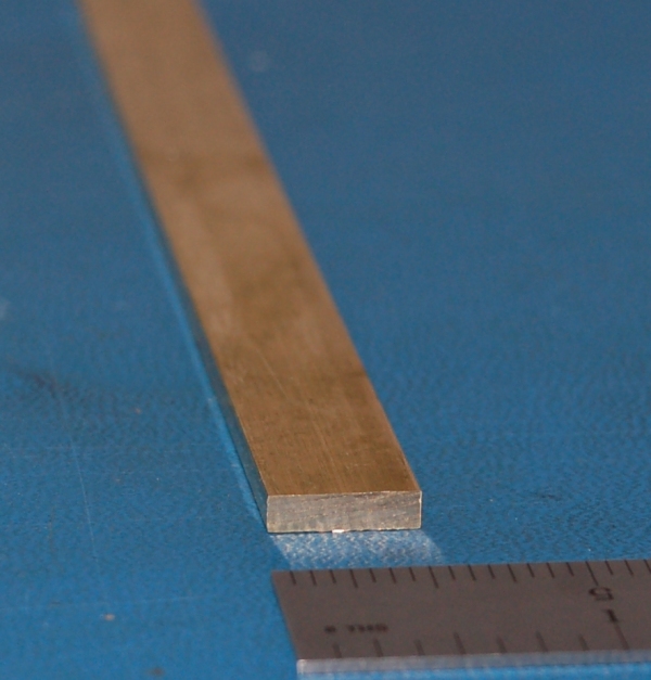 Brass Rectangular Bar, .125" (3.2mm) x .625" (15.9mm) x 6"