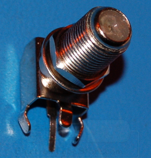 F-Type Female Connector x Through-Hole, Style "B" (Right-Angle)
