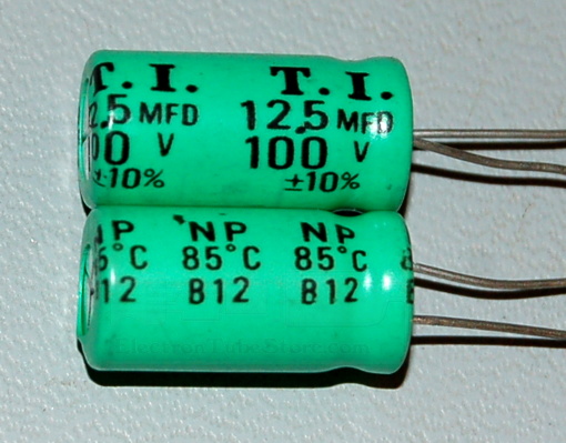 Capacitor, Non-Polarized Aluminium Electrolytic, Radial, 100V, 12.5µF ±10% (5 Pk)