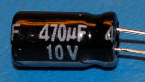 Capacitor, Aluminium Electrolytic, Radial, 10V, 470μF (10 Pk)