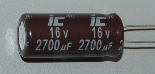 Capacitor, Aluminium Electrolytic, Radial, 16V, 2700µF (10 Pk)