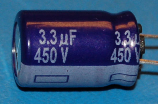Capacitor, Aluminium Electrolytic, Radial, 450V, 3.3μF (10 Pk)
