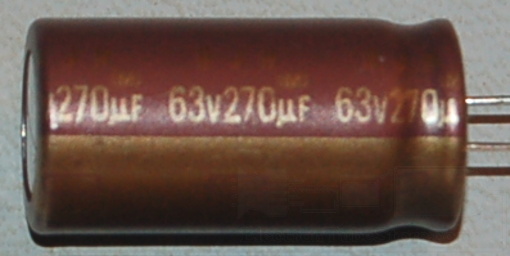 Capacitor, Aluminium Electrolytic, Radial, 63V, 270µF, Elna RJH
