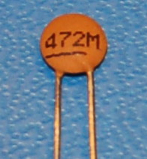 Capacitor, Ceramic, Disc, 50V, 0.0047µF ±10%