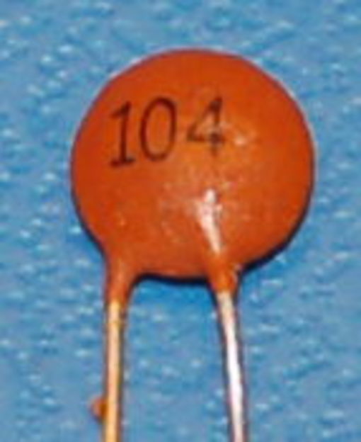 Capacitor, Ceramic, Disc, 50V, 0.1µF ±10%