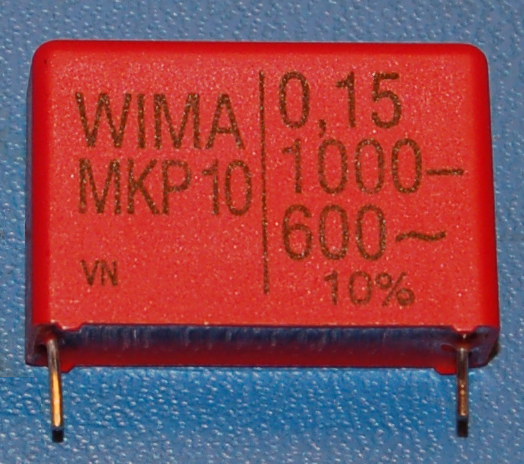 MKP10 Polypropylene Capacitor, 0.15µF, 1000VDC / 600VAC