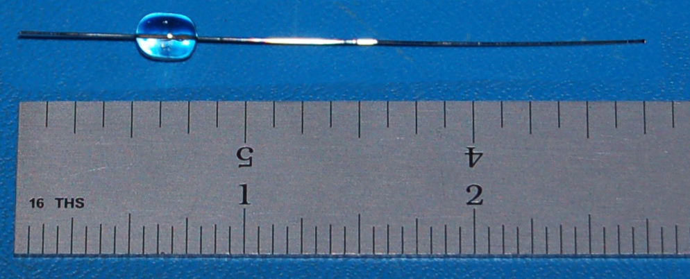 Kovar to Borosilicate Feedthrough, Single-Lead, .016" (0.41mm) Wire x .200" Bead