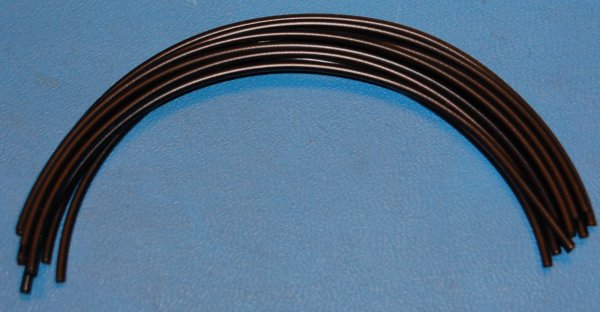 PVC Heat-Shrink Tubing, .063" to .031" (1.6mm to 0.8mm) x 6", Black (10 Pk)