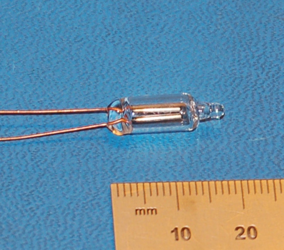 Miniature Indicator Neon Bulb, NE-2 Type, 6mm Dia. x 19mm Lg.