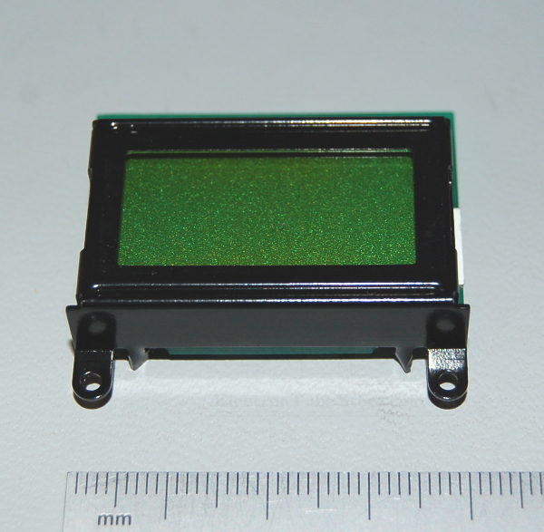 LCD 16CH Module, 8 Characters x 2 Lines, 5x8 Dots, Black on Green, STN