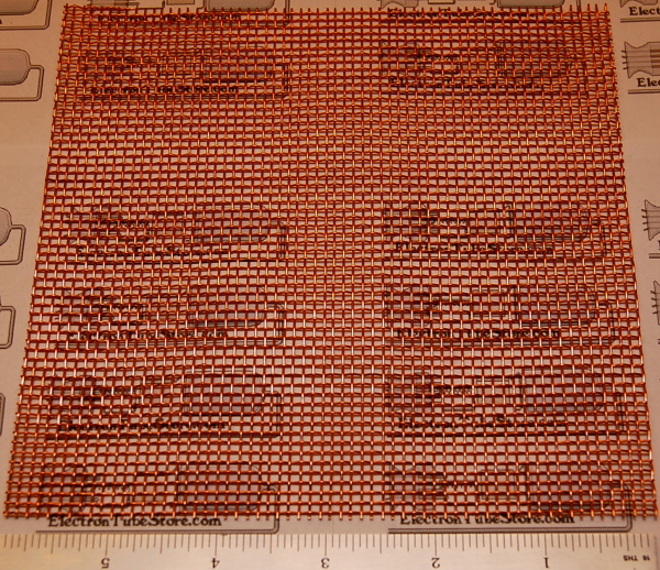 Copper 10-Mesh (2000 micron), .025" (.64mm) Wire, 6x6"