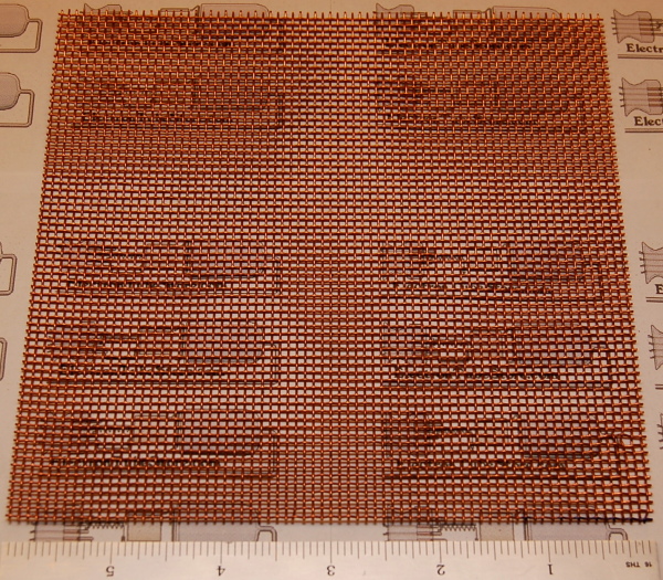 Copper 12-Mesh (1680μm), .023" (0.58mm) Wire, 12x12"