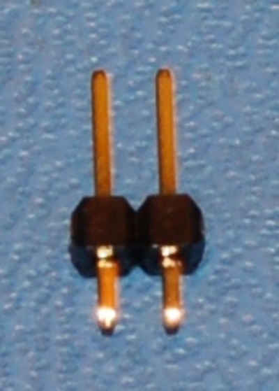 Pin Header, .100" (2.5mm), 2-Pos, 1-Row, Gold (50 Pk)