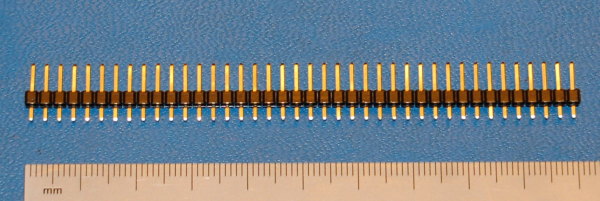 Pin Header, .100" (2.5mm), 35-Pos, 1-Row, Tin