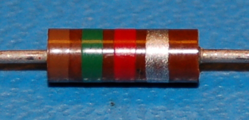 Carbon Composition Resistor, 1/2W, 10%, 1.5kΩ