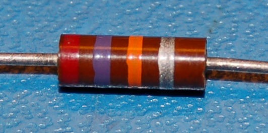 Carbon Composition Resistor, 1/2W, 10%, 27kΩ