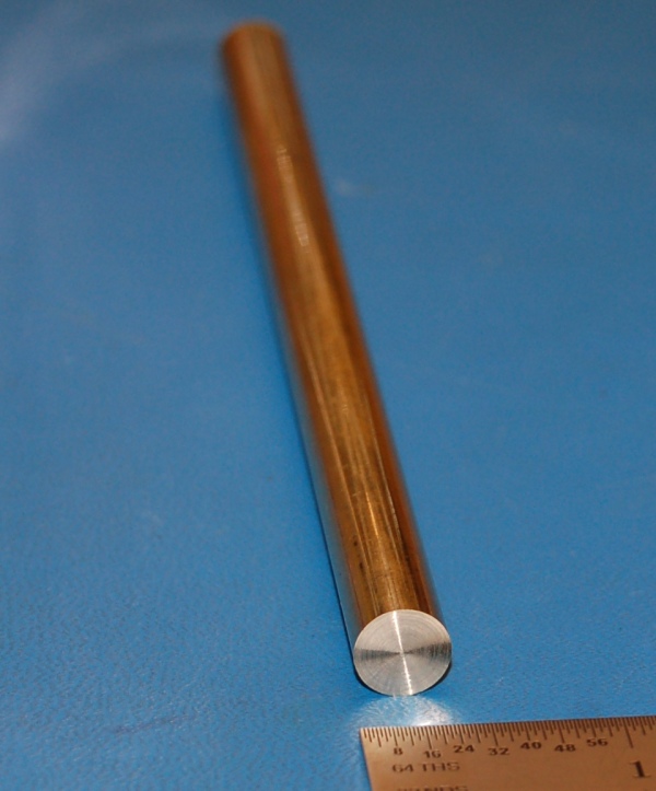 Brass 360 Rod, .375" (9.53mm) Dia. x 6"