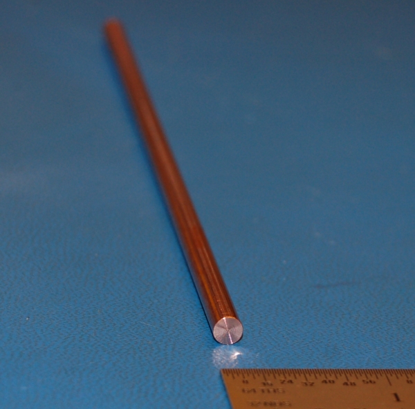 Oxygen-Free (OHFC) Copper Rod, .1875" (4.76mm) Dia. x 12"
