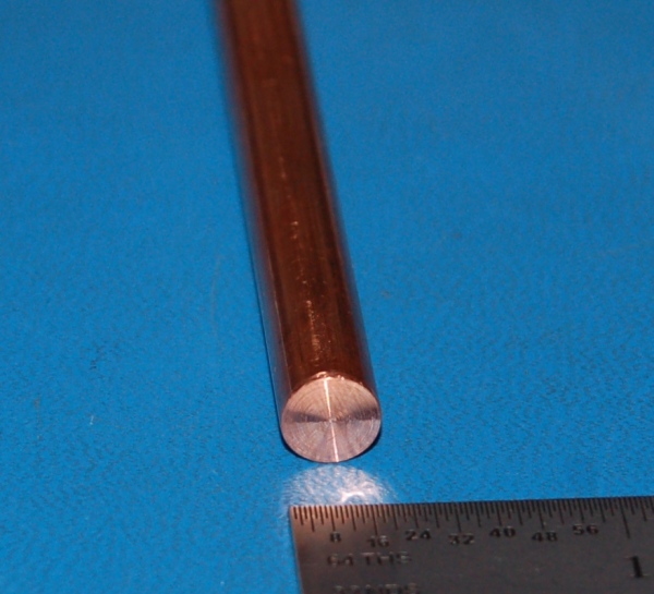 Oxygen-Free (OHFC) Copper Rod, .3125" (7.94mm) Dia. x 12"