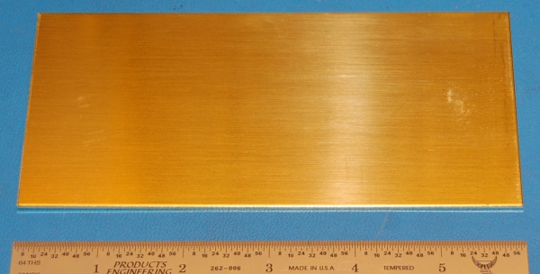 Brass 260 Sheet, .064" (1.6mm), 6x3", Polished