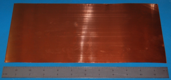 Copper Sheet #36, .005" (0.13mm), 6x12"