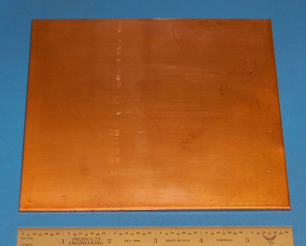 Copper Sheet #14, .062" (1.6mm), 6x6"