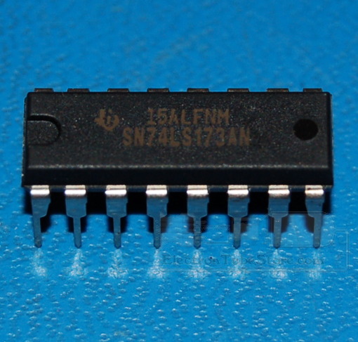 74173 - SN74LS173AN 4-Bit D-Type Registers with 3-State Outputs, DIP-16