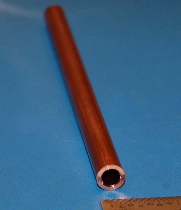 Oxygen-Free Copper Tube, .375" (10mm) OD x .065" (2mm) Wall x 6"