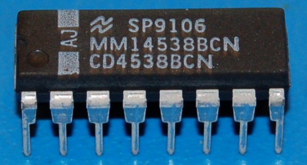 CD4538BCN Dual Precision Monostable Multivibrator, DIP-16
