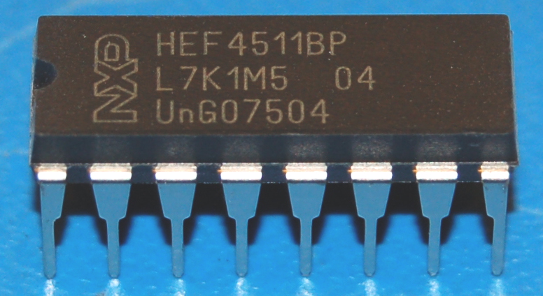 HEF4511BP BCD to 7-Segment Latch/Decoder/Driver, DIP-16