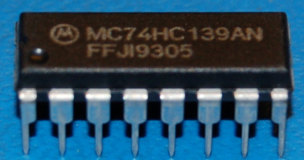 74139 - 74HC139N Dual 2-to-4 Decoder/Demultiplexer, DIP-16 - Click Image to Close