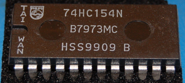 74154 - 74HC154N 4-to-16 Line Decoder / Demultiplexer, Wide DIP-24 - Click Image to Close