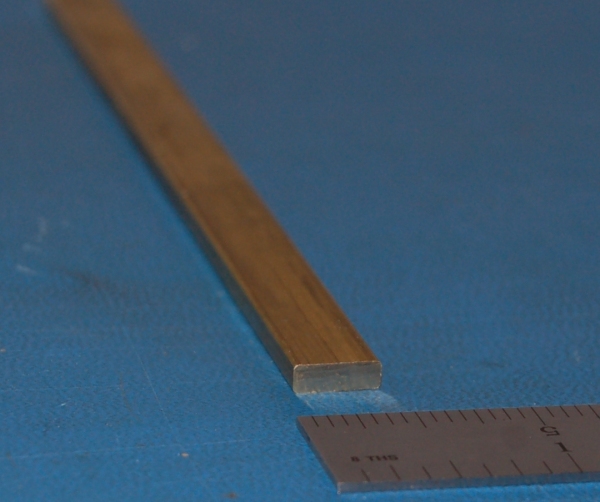 Brass Rectangular Bar, .125" (3.2mm) x .375" (9.5mm) x 12" - Click Image to Close