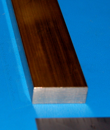 Brass Rectangular Bar, .375" (9.5mm) x 1" (25.4mm) x 6" - Click Image to Close