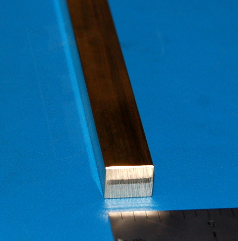 Brass Rectangular Bar, .375" (9.5mm) x .500" (12.7mm) x 6" - Cliquez sur l'image pour fermer