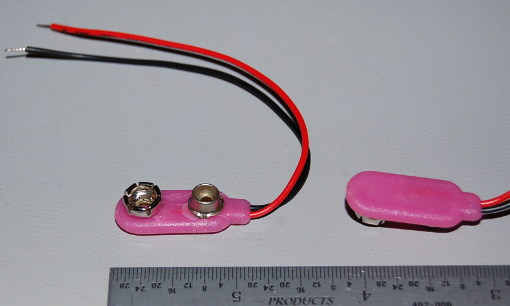 Snap 9V Battery Connector, Style "A", Pink - Click Image to Close