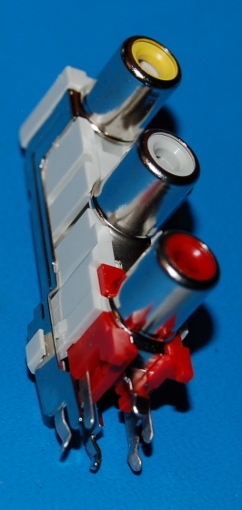 RCA Connector, 3-Position x Through-Hole - Click Image to Close