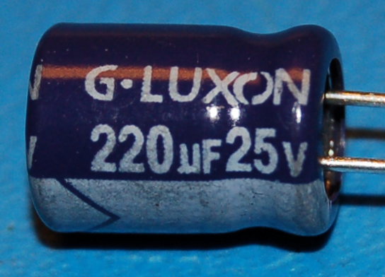 Capacitor, Aluminium Electrolytic, Radial, 25V, 220μF (10 Pk) - Click Image to Close