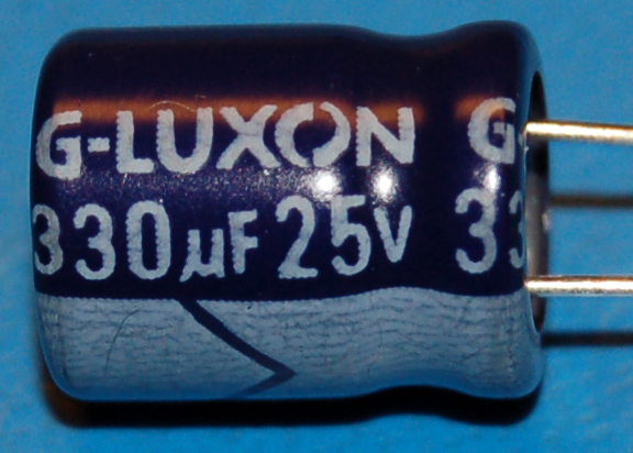Capacitor, Aluminium Electrolytic, Radial, 25V, 330μF - Click Image to Close