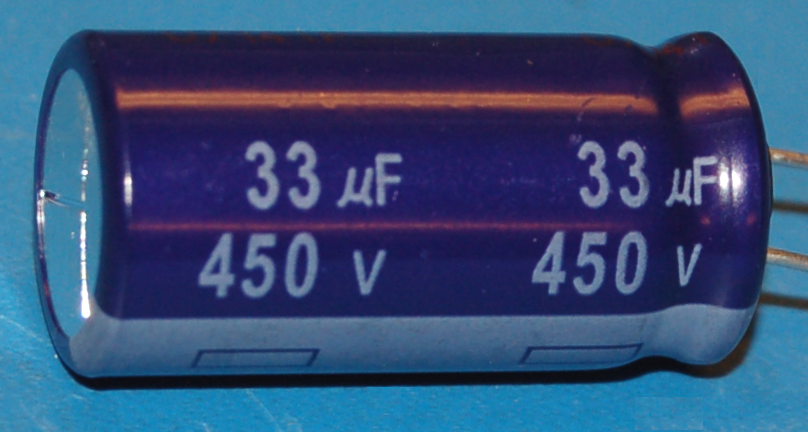 Capacitor, Aluminium Electrolytic, Radial, 450V, 33μF - Cliquez sur l'image pour fermer