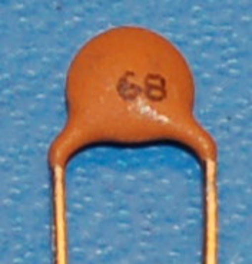 Capacitor, Ceramic, Disc, 100V, 68pF ±10% - Click Image to Close