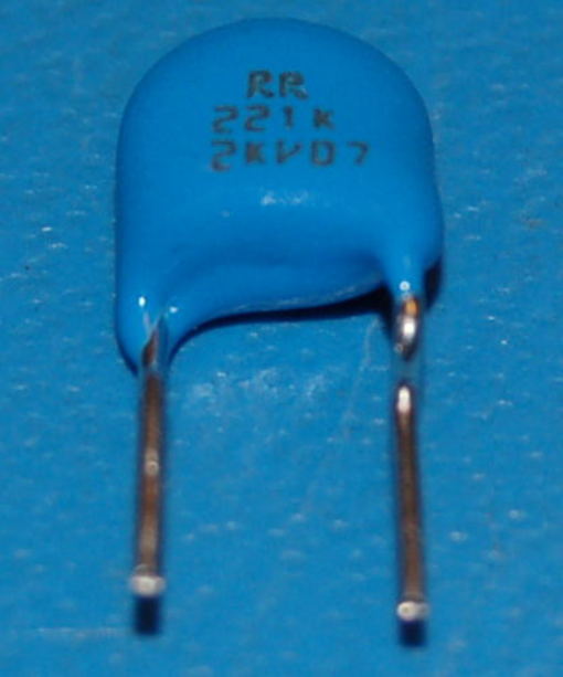 Capacitor, Ceramic, Disc, 2kV, 220pF ±10% - Click Image to Close