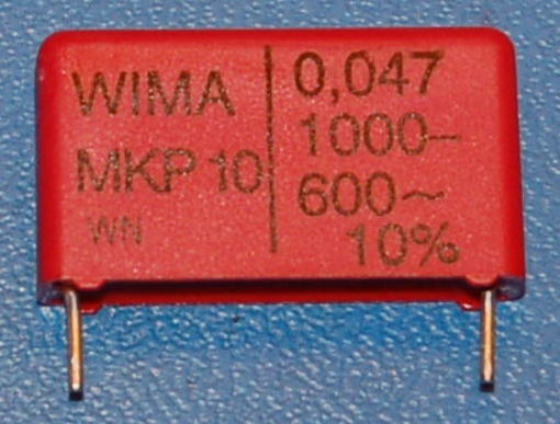 MKP10 Polypropylene Capacitor, 0.047µF, 1000VDC / 600VAC - Cliquez sur l'image pour fermer