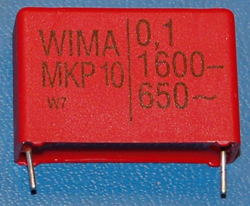 MKP10 Polypropylene Capacitor, 0.1µF, 1600VDC / 650VAC - Cliquez sur l'image pour fermer