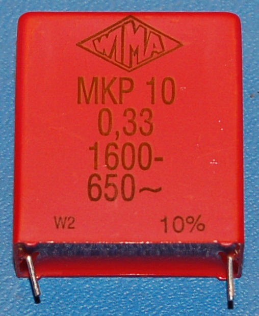 MKP10 Polypropylene Capacitor, 0.33µF, 1600VDC / 650VAC - Click Image to Close