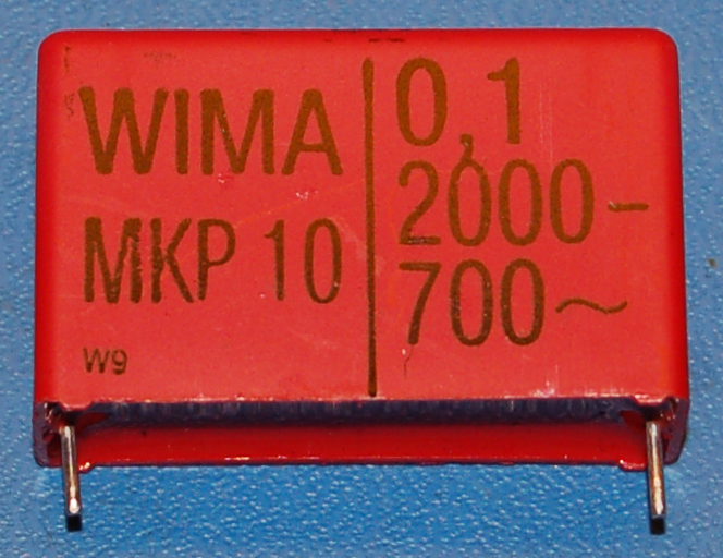 MKP10 Polypropylene Capacitor, 0.1µF, 2000VDC / 700VAC - Cliquez sur l'image pour fermer