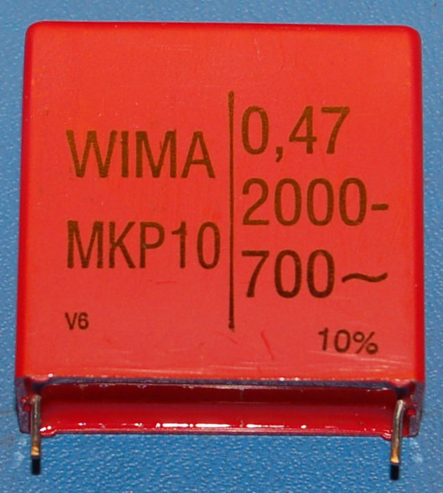 MKP10 Polypropylene Capacitor, 0.47µF, 2000VDC / 700VAC - Click Image to Close