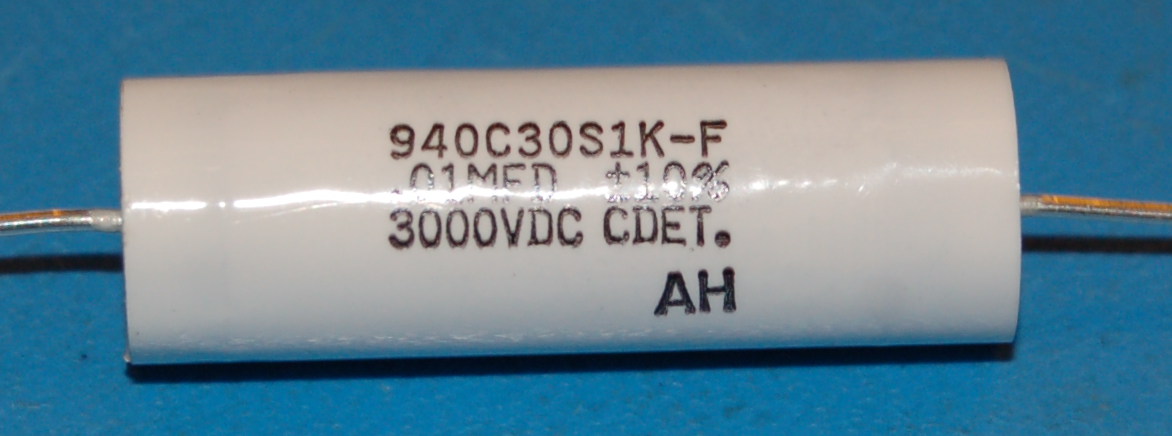940C Polypropylene Capacitor, 0.01µF, 3000VDC / 750VAC - Cliquez sur l'image pour fermer