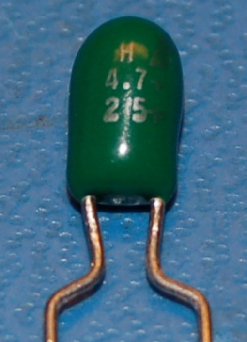 Capacitor, Tantalum, Radial, 25V, 4.7µF - Click Image to Close